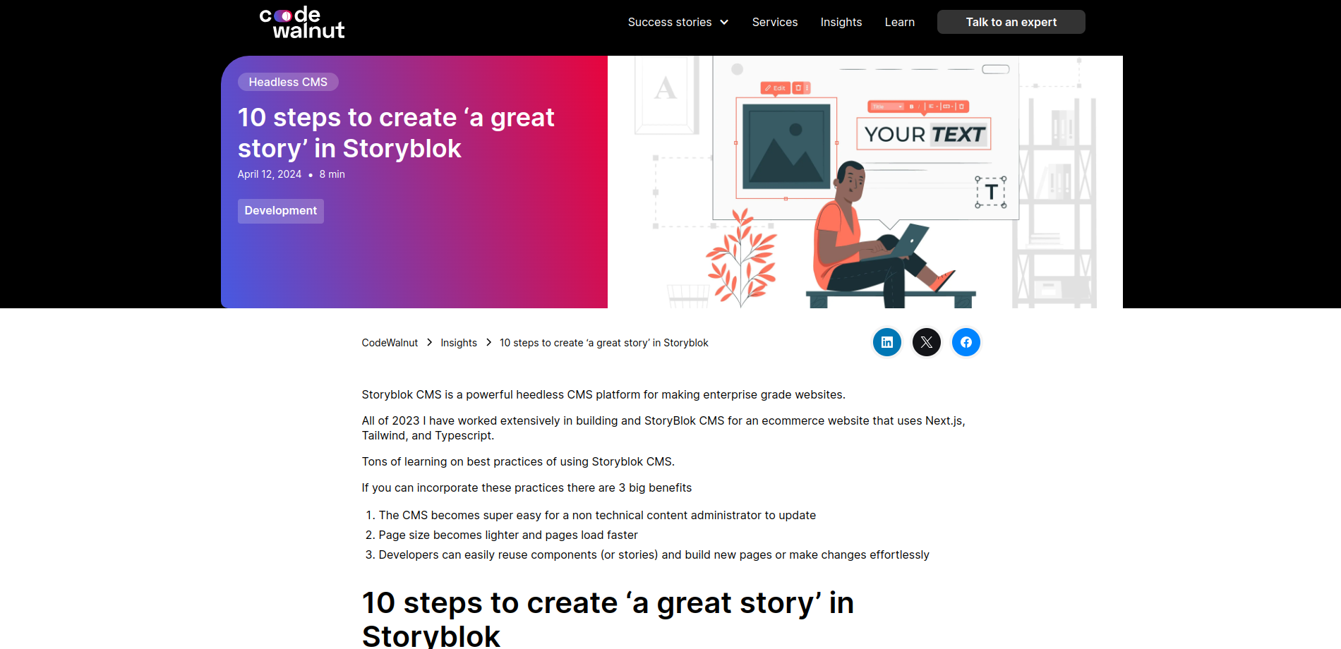 10 steps to create a great story in Storyblok